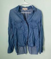 Cloth & Stone by Anthropologie Faux Denim Pocket Button Down Shirt