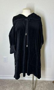 Juicy Couture Y2k Black Velour Pocket Hooded Pullover