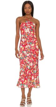 BCBGeneration Revolve Abstract Halter Neck Maxi Dress in Painted Brush Garden S