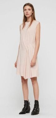 💕ALLSAINTS💕 Duma Dress Pleated Asymmetric Pink