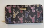 Simply Southern Womens zip Wallet deer head plaid Multicolor