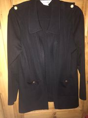 Classic Black Knit Blazer Large EUC