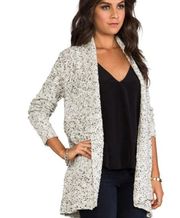 White Black & Silver Long Chunky Knit Cardigan Sweater