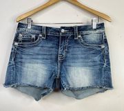 Stretch Bling Stars and Stripes Cutoffs Denim Jean shorts womens 29