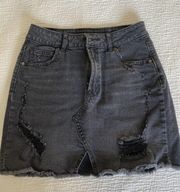 Black Denim Mini Skirt 