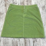 Fresh Produce Green Corduroy A-line Mini Skirt Size Small