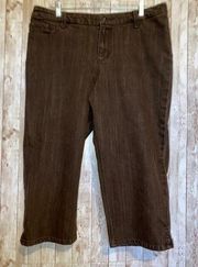 Chico's Platinum Series Cotton Brown Capris Denim Jeans Size 2 Cropped Pants (8)