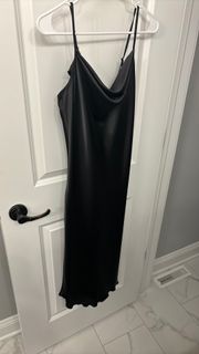 Maxi Black satin dress