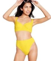 Stoney Clover Women's High-Waist Textured Bikini two piece