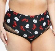 Hot topic Friday The 13th Womens plus size 2X Jason Mask High-Waist Swim Bottoms