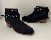 Boden Keira Embellished Studded Suede Ankle Boots Navy Blue Size 41 = Size 9.5