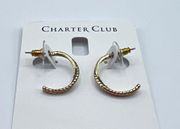 Charter Club Twisted Double-Row C-Hoop Earrings in Gold-Tone