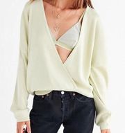 urban outfitters oversized, light green crisscross wrap sweater