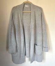 Shrinking Violet open front cardigan sweater grey pockets stretch Women’s sz 1X