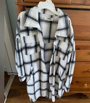 Long flannel shacket