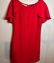 Jessica Simpson Red Cape Sleeve Dress - size 4