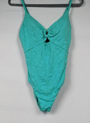 Trina Turk Cacais Wave Maillot One Piece Bathing Suit Swimsuit Teal Blue 12