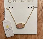 NWT Kendra Scott Elisa Pink Drusy Necklace