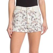 New! rag & bone Floral Ellie Denim White Shorts