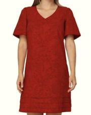 Original Nicole Miller Dress Womens Sz XXL  Linen Blend Red & Black Lagenlook