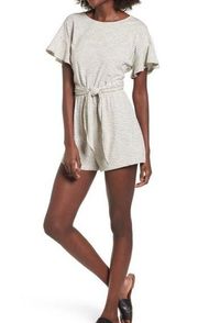 Tie Front Cutout Romper Stripe Cotton Shorts Casual XS Women’s