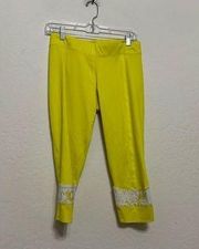 Stella McCartney neon, yellow leggings, capri size medium