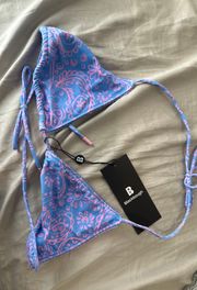 Blue And Pink  Swim Top