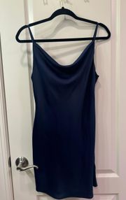 Satin Cowl Neck Dress