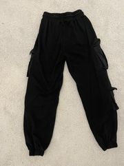 Black Mesh Sweatpants