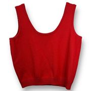 St John Sportswear by Mary Gray Vintage Garnet Red Wool Sleeveless Knit Tank | L