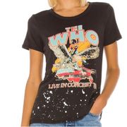 The Who Live In Concert ‘82 Grey Graphic Paint Splatter Rocker Tee Small