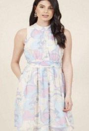 ModCloth Windy City Pastel Print Sleeveless Dress, EUC, Size XXS, MSRP $125