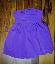 Purple Strapless Dress