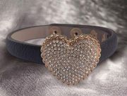 Betsey Johnson rhinestone heart band bracelet