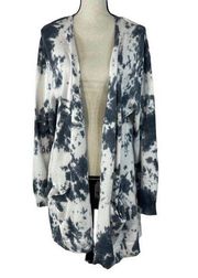 Style & Co 0X-Large Long Cardigan Open Front Long Sleeve Pocket Stretch Tie-Dye