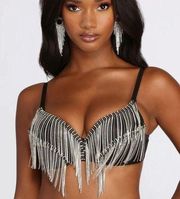 Windsor Twist And Twirl Rhinestone Fringe Bra