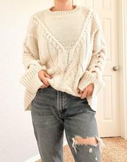 Cara Santana x Apt. 9 Chunky Knit Cream Sweater