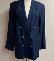 Charter Club Navy Double Breasted Blazer