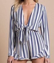 TOBI ANGEL WHITE MULTI STRIPED ROMPER