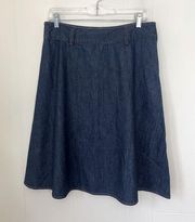 Style & Co Denim A-line Jean Skirt ~ Knee Length, Side Zip ~ Size 8 Petite