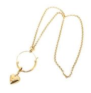 Juicy Couture Y2K Gold Heart Charm Catcher Pendant Necklace