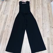 alya boutique black jumpsuit tie waist size Medium