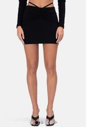 Black Mini Skirt With Tie