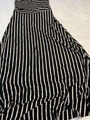 West Kei Black and White Striped Tube Top Maxi Dress Women's S/M