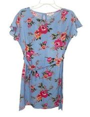 Beach Lunch Lounge blue floral dress size small NWOT