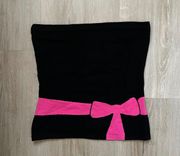 2000s Black & Pink Bow Bandeu Top