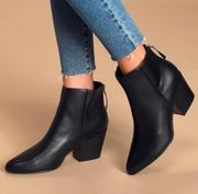 Lulu’s Black Pointed Toe Ankle Boots