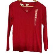 Charter club red‎ long sleeves top size XS