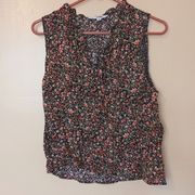 BB Dakota Steve Madden Floral Color Black Sleeveless Blouse Size Medium M Light