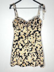 Realisation Par Sz S The Devon Silk Mini Dress In Flower Power